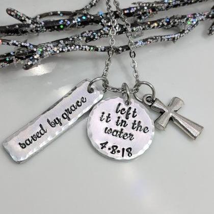 Hand Stamped Necklace Teen Baptism-religious..