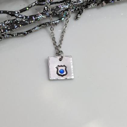 Police Wife- Necklace- Police Badge- Back The..