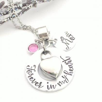 Forever In My Heart- Loss Jewelry- Remembrance..