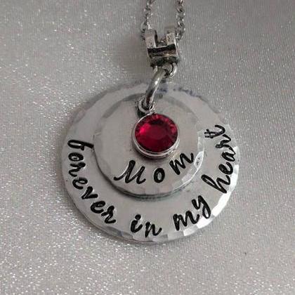 Hand Stamped Forever In My Heart Necklace-..