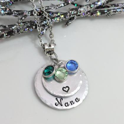 Grandmother Necklace - Birthstone Jewelry - Gift..