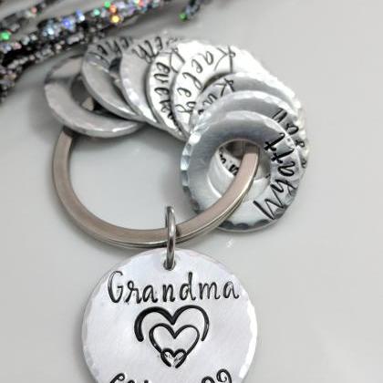 Grandma Gift- Hand Stamped Metal-personalized..