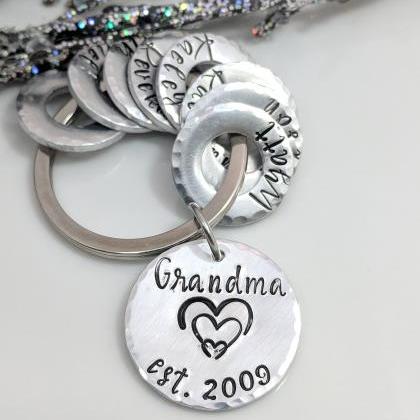 Grandma Gift- Hand Stamped Metal-personalized..