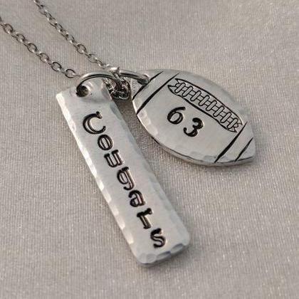 Football Necklace - Customized With Name And..