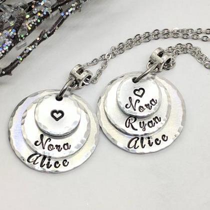 Hand Stamped Personalized Mommy Necklace-hand..