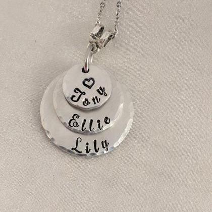 Hand Stamped Personalized Mommy Necklace-hand..