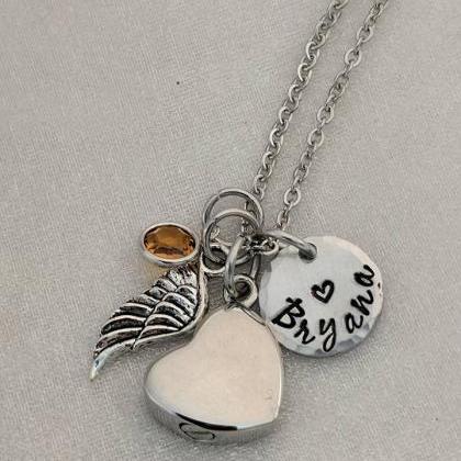 Hand Stamped Necklace In Memory Of - Hand Stamped..