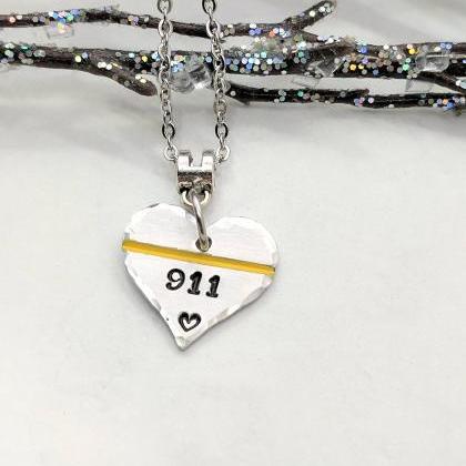 Hand Stamped Necklace - 911 Dispatcher Jewelry -..