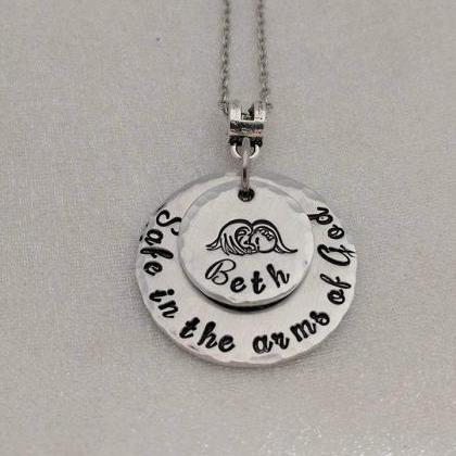Hand Stamped Necklace Infant Loss Memorial - Hand..
