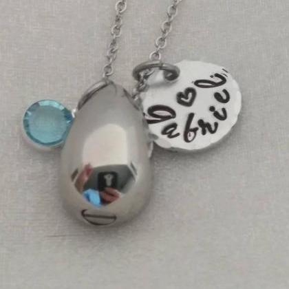 Hand Stamped Necklace Urns For Ashes - Ash Jewelry..