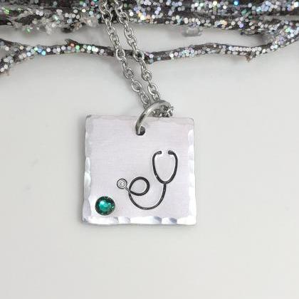 Hand Stamped Necklace Nurse Jewelry - Rn Gift -..