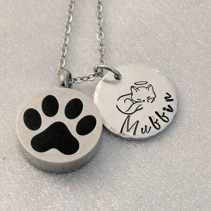 Pet Memorial Hand Stamped Necklace- Loss Of Pet..