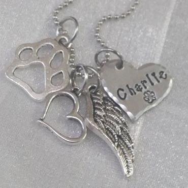 Pet Memorial Hand Stamped Necklace - Personalized..