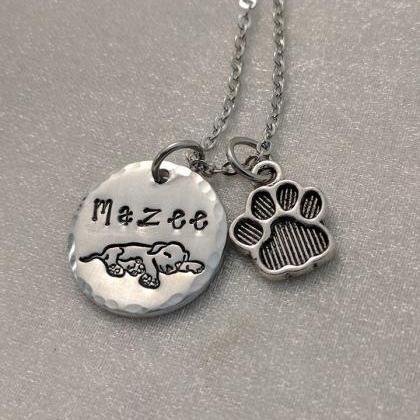 Dog Lover Hand Stamped Necklace - Puppy Love Hand..
