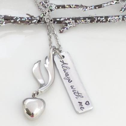 Hand Stamped Necklace Always With Me-hand Stamped..