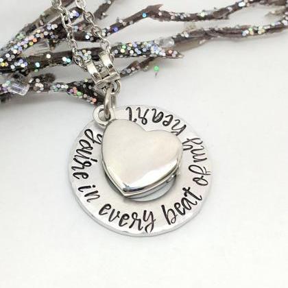 Urn For Ashes Hand Stamped Necklace-memorial Urn..