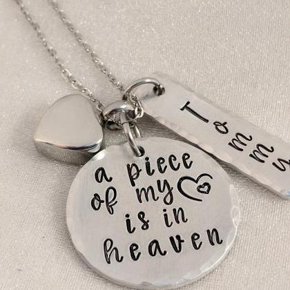 Urn Hand Stamped Necklace-cremation Jewelry-ashes..