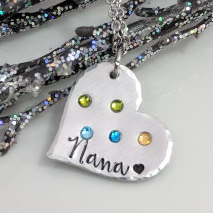 Grandma Hand Stamped Necklace-nana Necklace-gift..