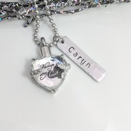 Hand Stamped Necklace Always In My Heart..