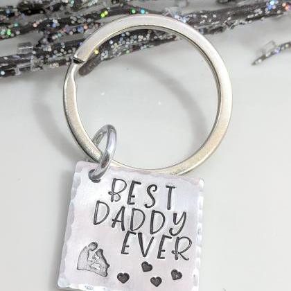 Hand Stamped Keychain -father's Day..