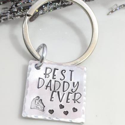 Hand Stamped Keychain -father's Day..