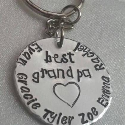Grandpa - Keychain For Grandpa - Name Keychain -..