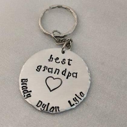 Grandpa - Keychain For Grandpa - Name Keychain -..