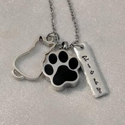 Pet Memorial Hand Stamped Necklace-pet Loss..