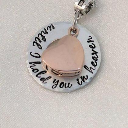 Hand Stamped Necklace Cremation Jewelry - Urn..