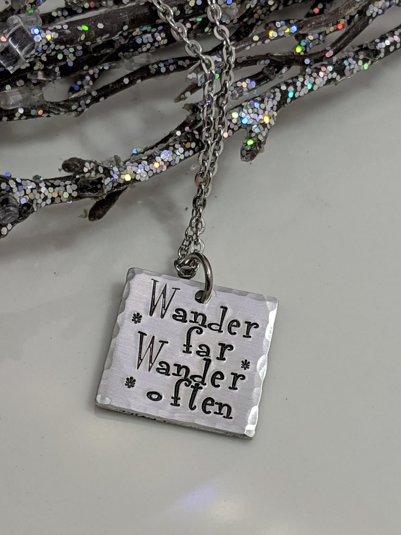 Wander Far Wander Often - Travel Jewelry - Wander Necklace - Adventure - Wanderlust - Journey