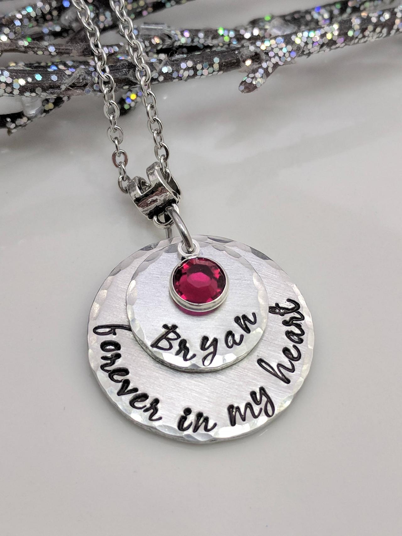 Hand Stamped Forever In My Heart Necklace- Personalized Memorial Keepsake Necklace - Remembrance Jewelry - In Memory Of Necklace - Grief Gift -