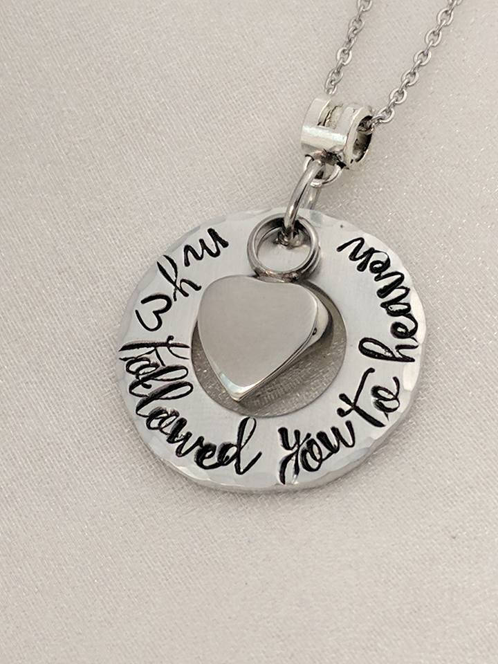 Cremation Jewelry-urn Necklace-ashes Necklace-my Heart Followed You To Heaven-urn Locket-loss Of Loved One-personalized Urn-heart Urn-gift