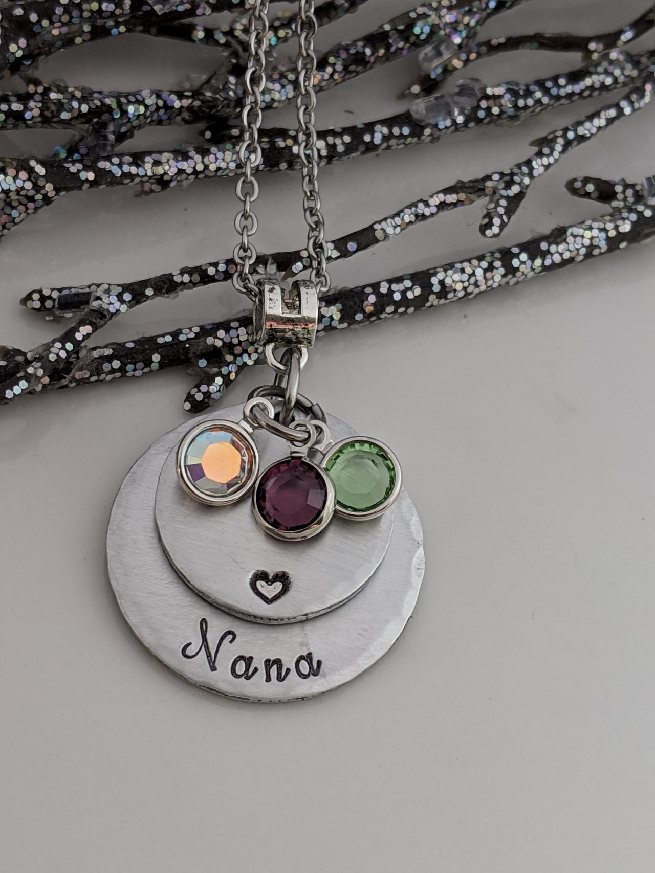 Grandmother Necklace - Birthstone Jewelry - Gift For Nana - Grammy - Mom - Mother's Day - Valentine's Day - Charm Necklace -