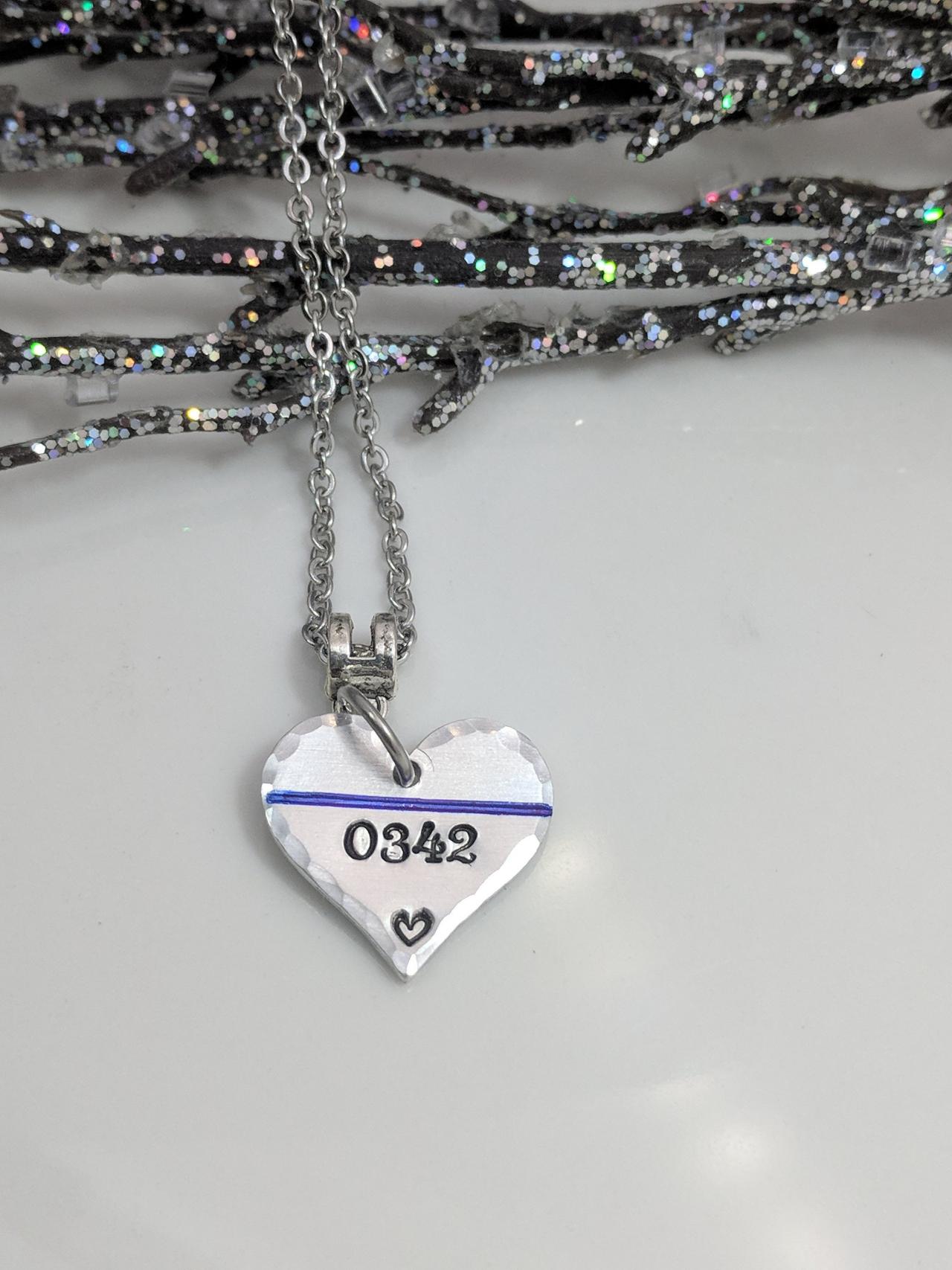 Hand Stamped Necklace Back The Blue - Hand Stamped Jewelry - Blue Lives Matter - Leo Support - Thin Blue Line Necklace- Police Wife Jewelry -