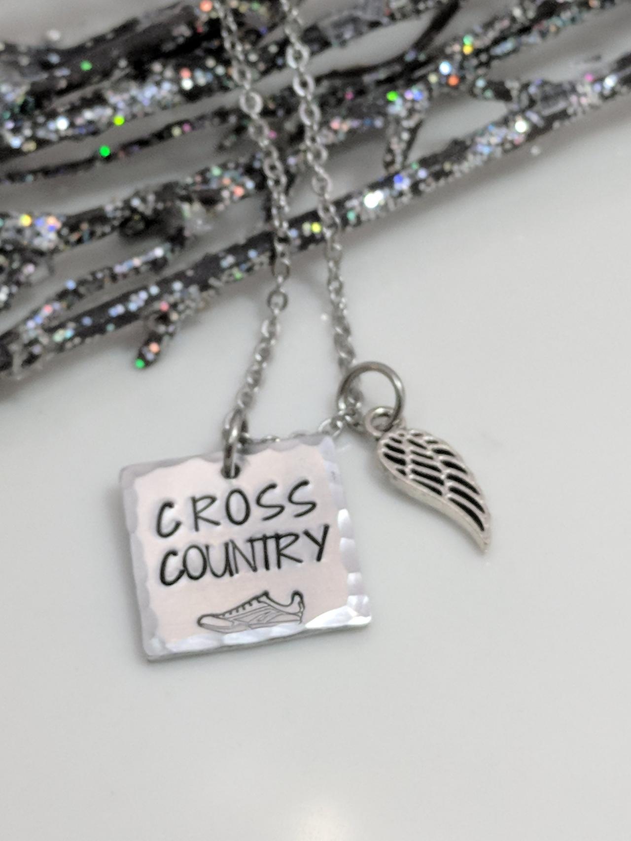 Hand Stamped Necklace Cross Country Runners - Hand Stamped Jewelry - Cross Country Gifts - Xc Team - Sole Sister - Team Gifts - Coach - Run Race
