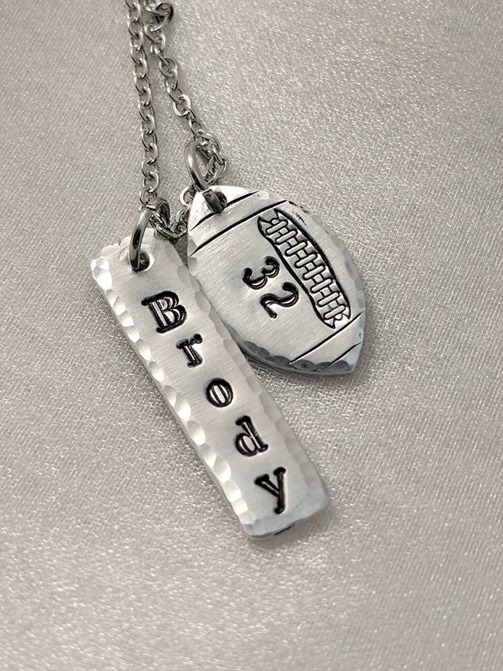 Football Necklace Customized With Name And Number Team Support
