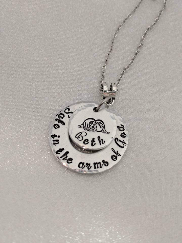 Hand Stamped Necklace Infant Loss Memorial - Hand Stamped Jewelry - Baby Loss Gift - Angel Baby - Personalized- Loss Of Child Jewelry-