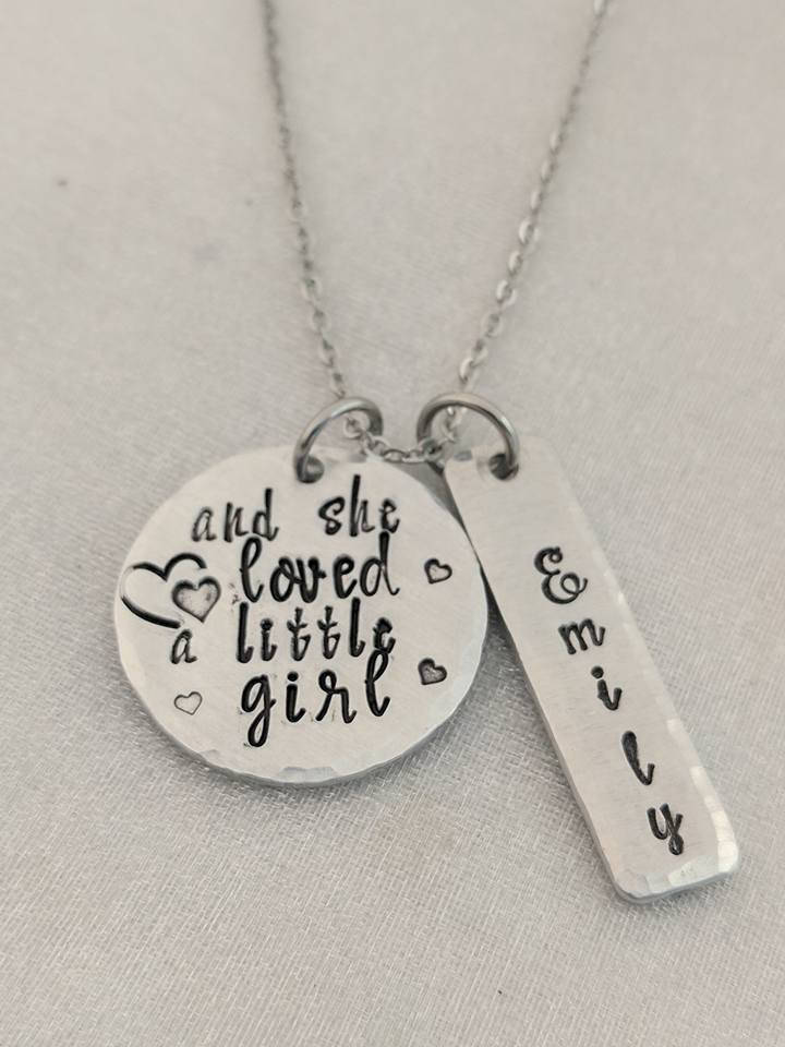 And She Loved A Little Girl-personalized Mommy Jewelry-name Jewelry-grandma Jewelry-personalized Necklace-jewelry For Mom-mom From Daughter