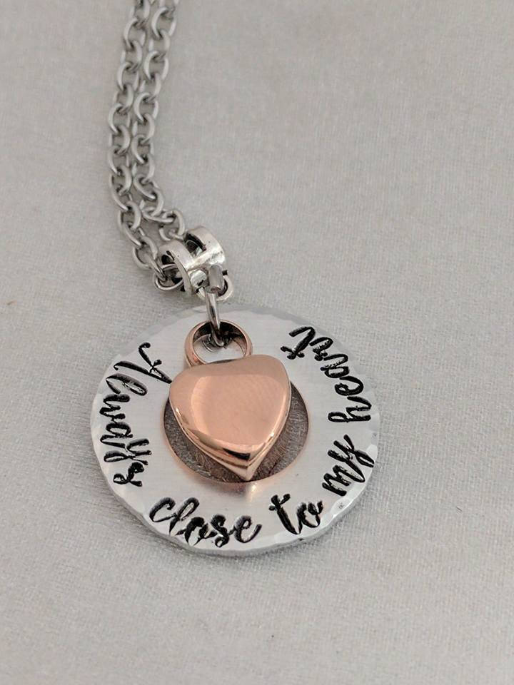 Always In My Heart - Urn Jewelry - Cremation Urn - Ashes Necklace - Heart Urn Necklace - Sympathy Gift - Loss Of Loved One - Memory Jewelry