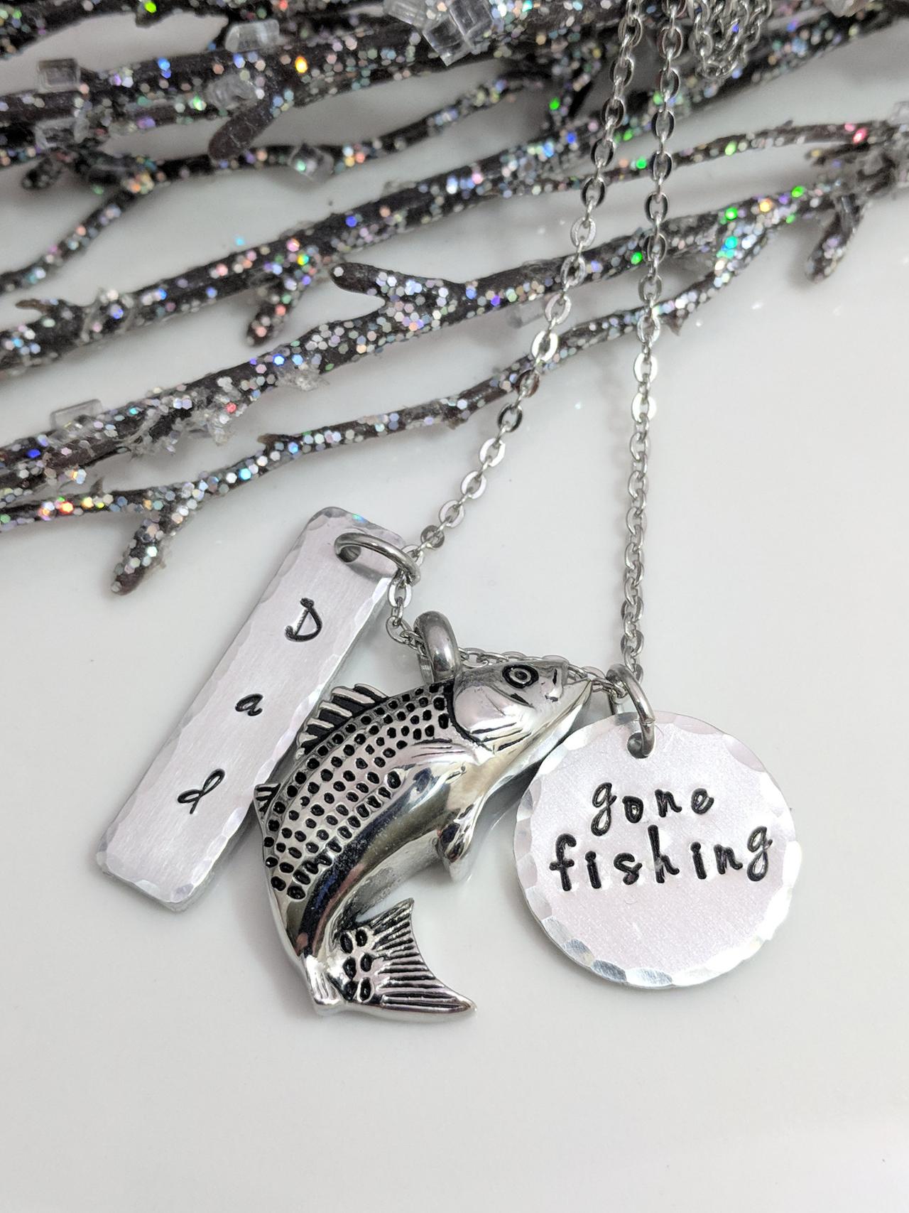 Gone Fishing Urn Necklace Ashes Necklace Memorial Gift Fishing