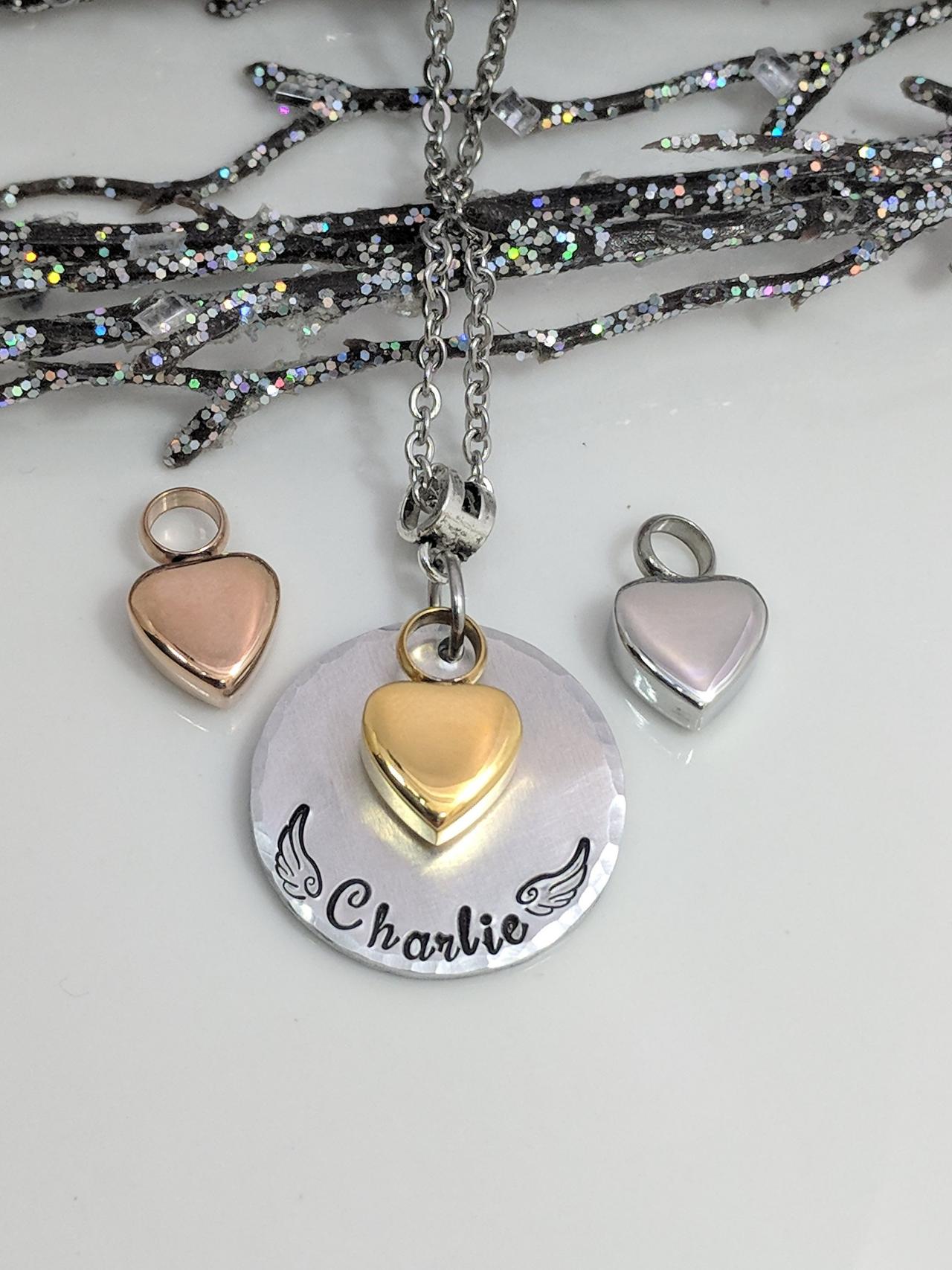 Heart Urn - Customized Name Urn - Ash Holder Jewelry - Cremation Urn Necklace - Loss Of Loved One - Memorial Gift - Ashes Necklace - Loss