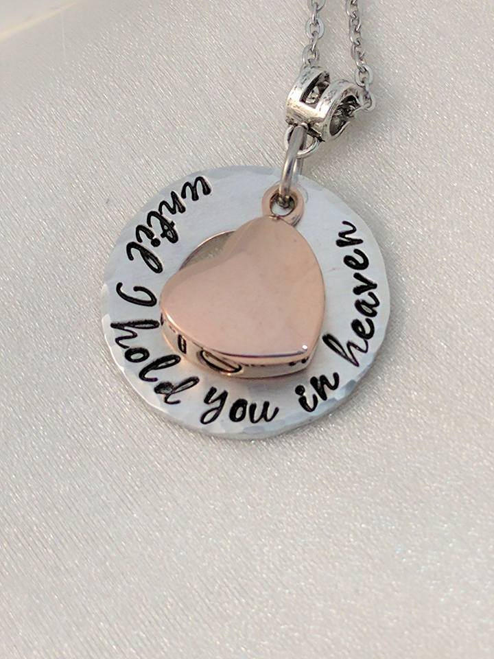 Hand Stamped Necklace Cremation Jewelry - Urn Necklace - Necklace For Cremation Ashes - Memorial Jewelry - Stamped Jewelry - Ash Jewelry -
