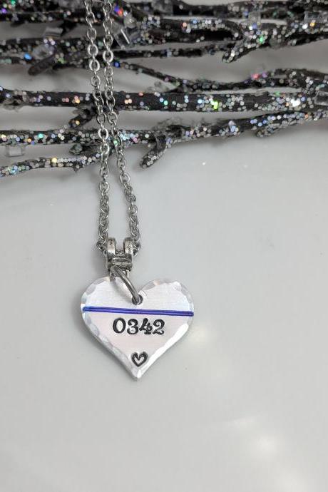 Hand Stamped Necklace Back the Blue - Hand Stamped Jewelry - Blue Lives Matter - LEO Support - Thin Blue Line Necklace- Police Wife Jewelry - Policewoman Necklace - Police Support - LEO