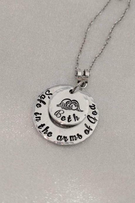 Hand Stamped Necklace Infant Loss Memorial - Hand Stamped Jewelry - Baby Loss Gift - Angel Baby - Personalized- Loss Of Child Jewelry-